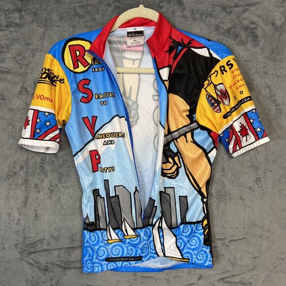 Vintage Cascade Cycling Jersey XS Bicycle Club RSVP 2004 Seattle To Vancouver BC - Picture 8 of 16